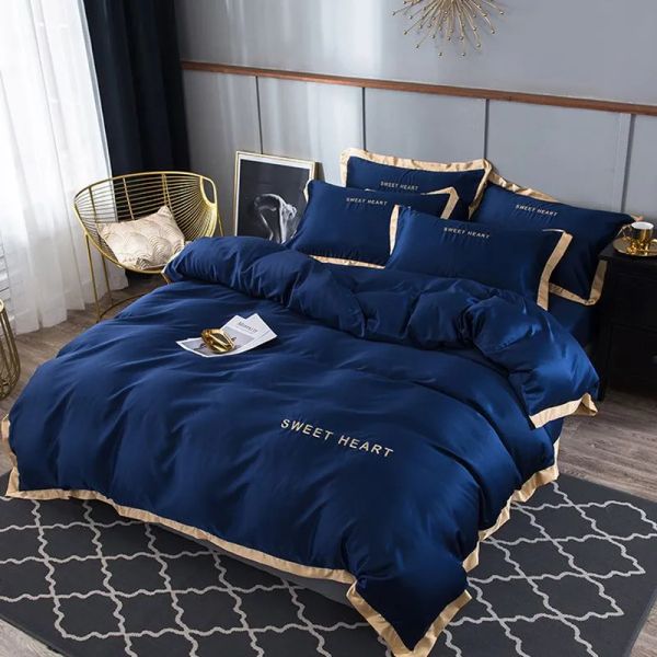 Sisher Bedding Set 4pcs flat Bed Sheet Brief Duvet Cover Sets King Comfortable Quilt Covers Queen Size Bedclothes ens Y200111