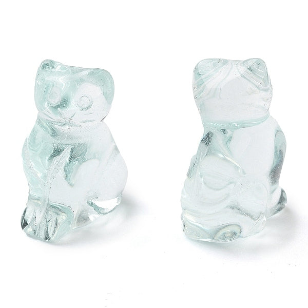 Figurines de chat en verre sculpté