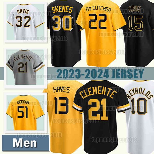21 Roberto Clemente Baseball Jersey 30 Paul Skenes Andrew 22 McCutchen 13 KeBryan Hayes 15 Oneil Cruz Mitch Keller Yasmani Grandal 18 Michae
