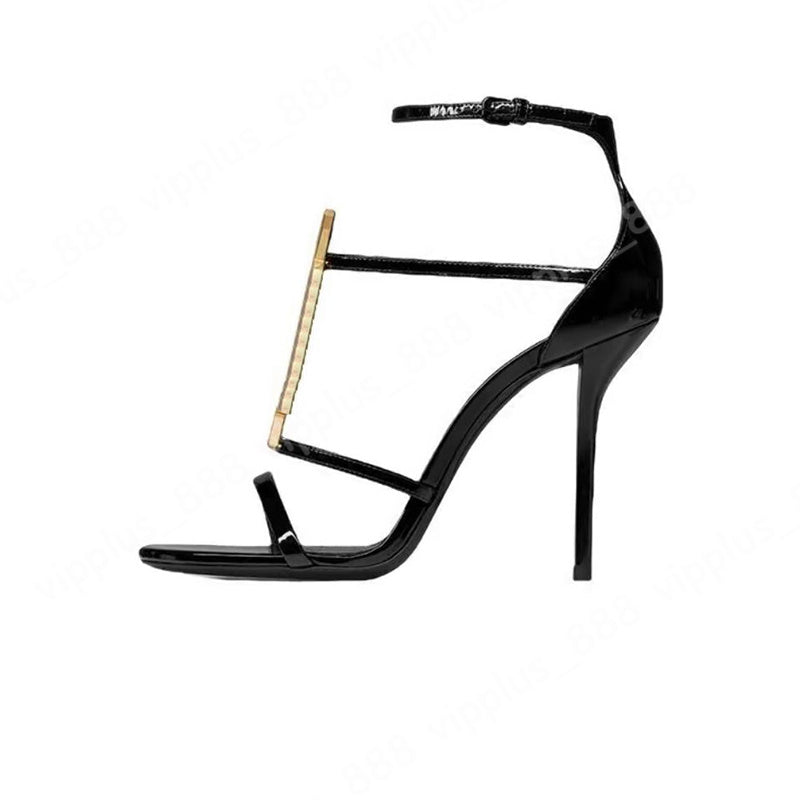 2024 Designer Sandals High heels Luxurvs heelsDesigner heels shoes Paris Dress classics Women10cm8cm Heels Black Golden Gold wedding shoes Size 35-4