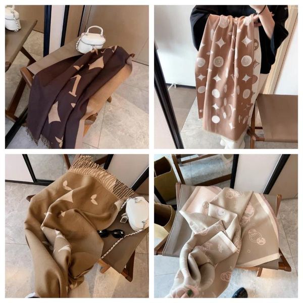 Scarves Designer Scarf Luxury Stylish Women Cashmere Full Letter Printed Soft Touch Warm Wraps With Tags Autumn Winter