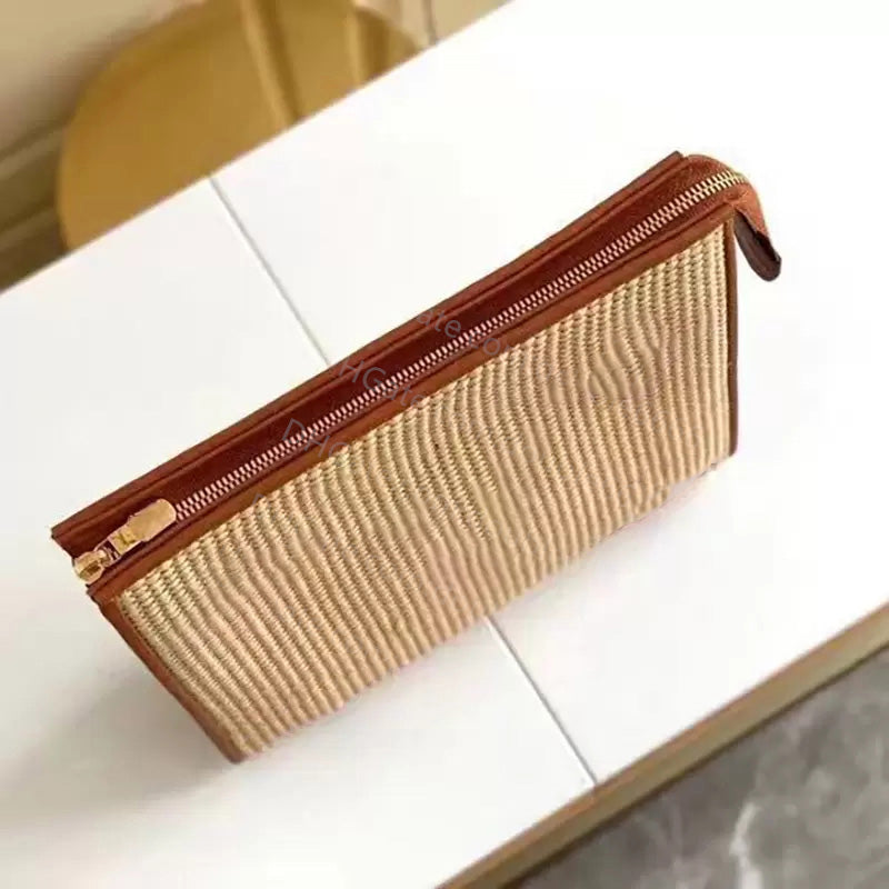 7A quality Toiletry bags Women Clutch Phone Cosmetic Mini Toilet Beauty Case Accessories High Quality Straw bags WASH BAG Toiletry kits