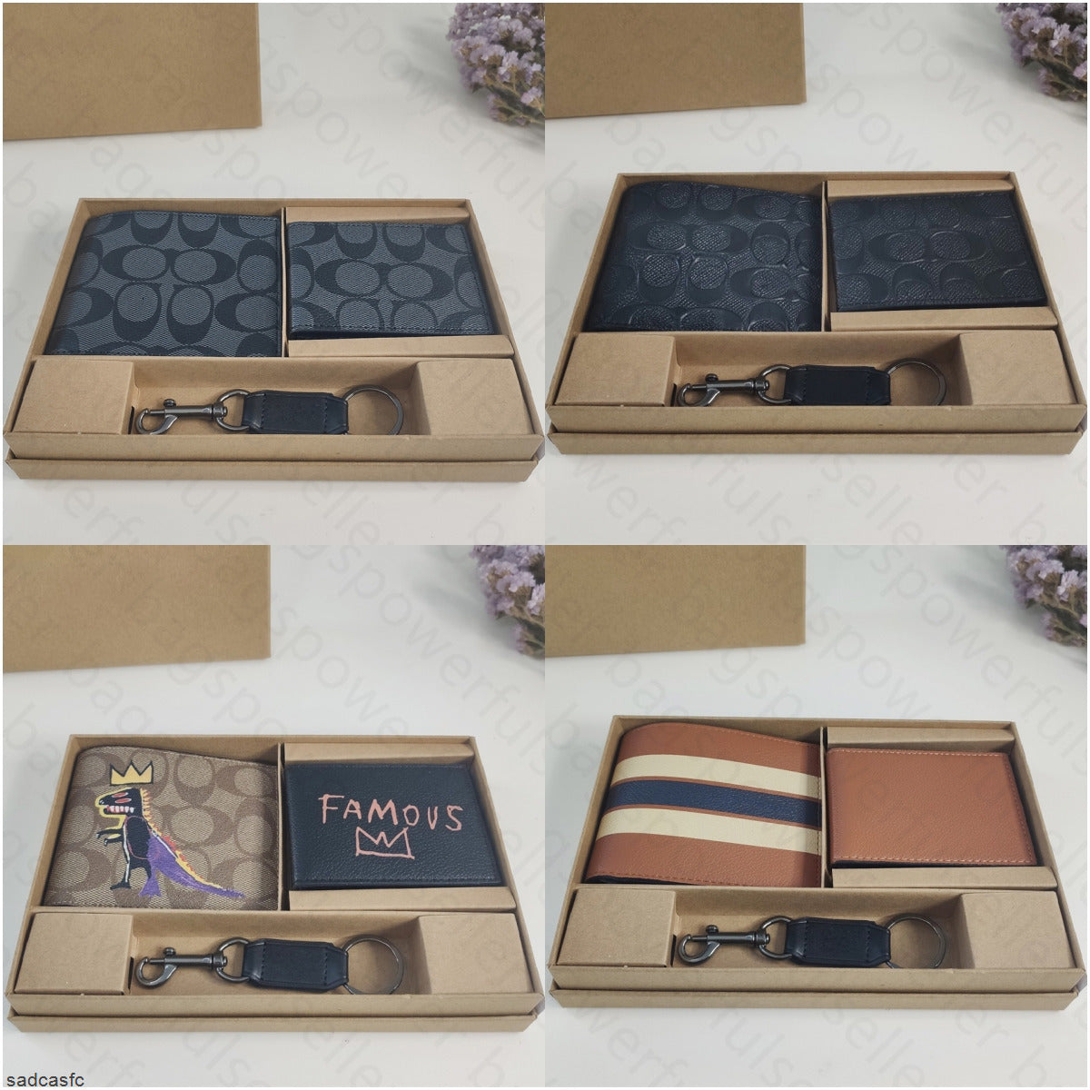 gift boxed mens designer wallet set men women 3pcs card holder luxury mens wallets designers purses card holders designer cardholder recto verso wal