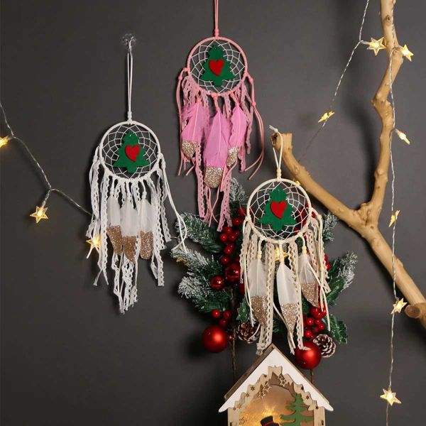 Creative small Christmas elements hand woven dream nets wall decorations holiday gifts