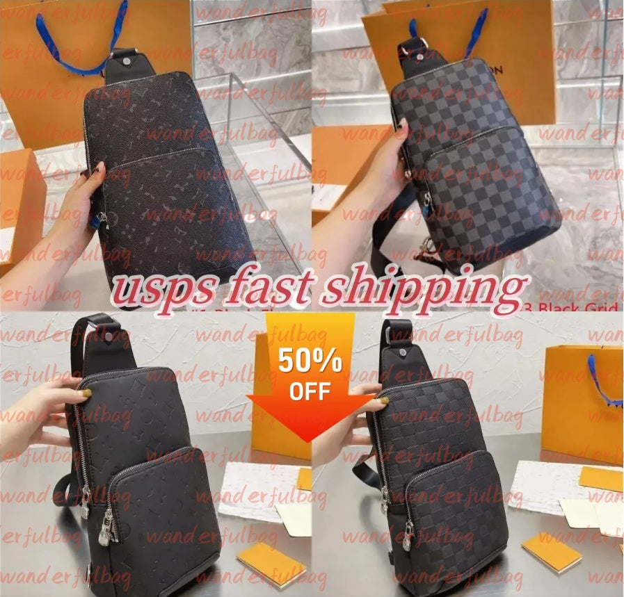 Avenue Sling Bag Mens Designer Bag man Leather Shoulder Bags Mans Designers Cross Body Purse Wallet Hobos Messangers Handbag Tote Belt Bag Bumbags b