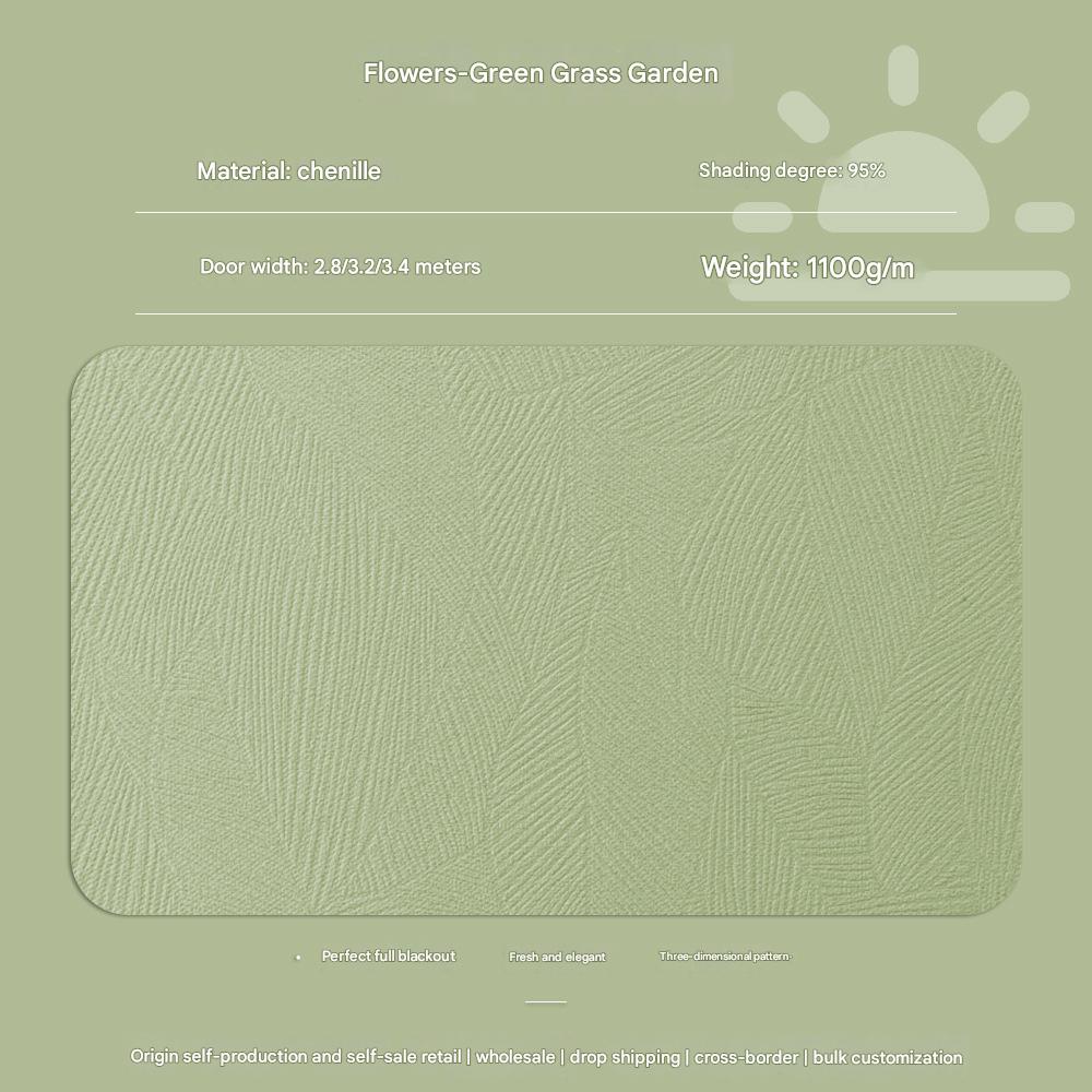 YL-35037 finished curtain blackout bedroom living room balcony sun protection heat insulation gray simple hook type high precision curtain wholesale