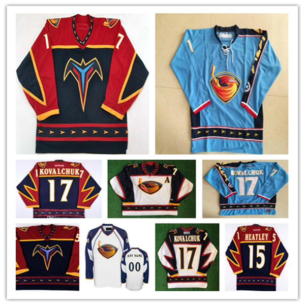 Custom Ilya Kovalchuk Atlanta Thrashers Vintage Hockey Jersey Dany Heatley Tobias Enstrom Marian Hossa Zach Bogosian Kari Lehtonen Scott Mellanby Ro