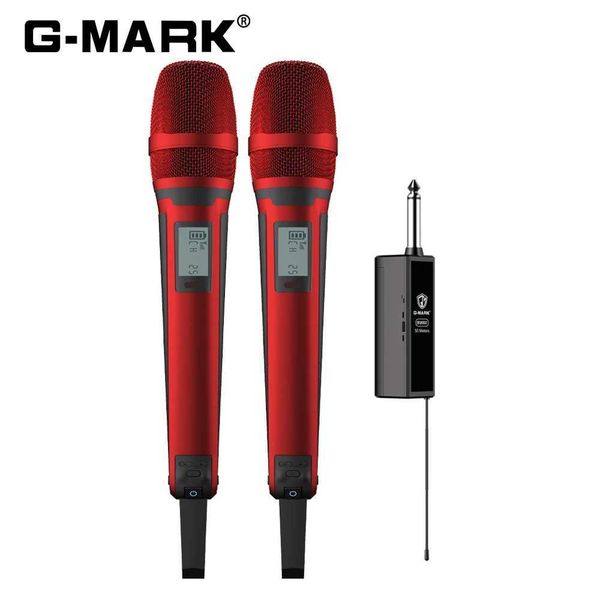 Microphones Wireless microphone G-MARK SKM9000 Professional 2-channel UHF frequency adjustable metal handheld microphone for party performan