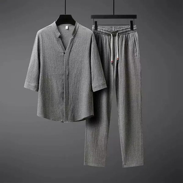 Summer Men ShirtsPants Two Piece Sets Tracksuit Fashion Clothing Harajuku Style Loose Fit Sweatsuit set 250121
