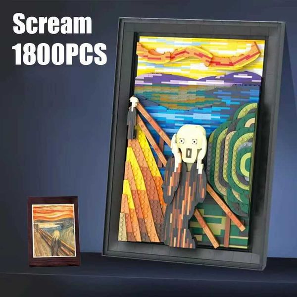 Blocks 1800PCS S Abstract Painting Building Bricks Art Frame Ornament Assembly Blocks Toys Creative Home Wall Decoration Gifts Y241228EVV7