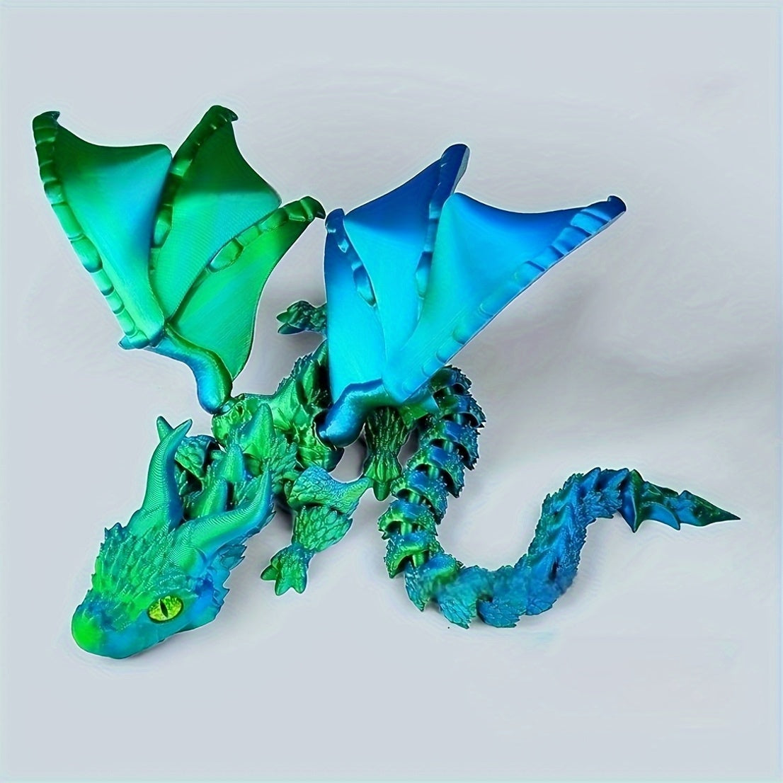 TEMU 3d Printed Statue With Moving Joints & Simulated Eyes - Independently Installable Wings, Purple , Durable Plastic Collectible For Desk, Bedroom,