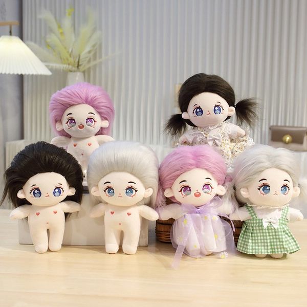 Dolls 20cm Kawaii IDol Doll Anime Plush Star Dolls Stuffed Customization Figure Toys Cotton Baby Plushies Toys Fans Collection Gift 230426