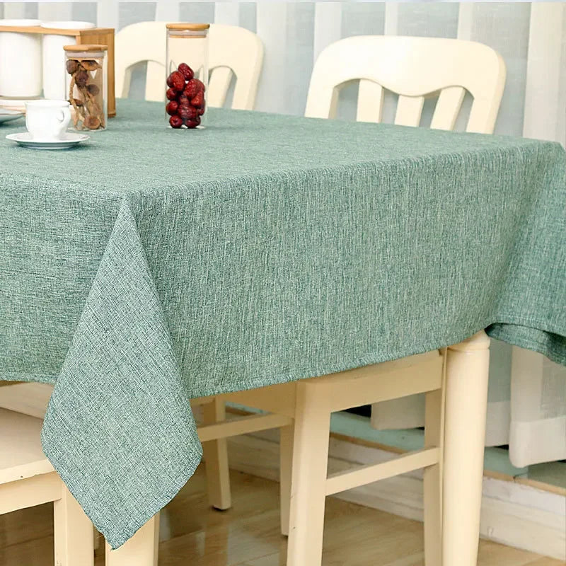 Chinese Style Fabric Dining Table Cloth Cotton Linen Artistic Solid Color Tablecloth Living Room Coffee Table XRQN01