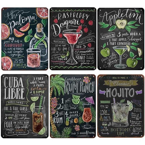 Summer Time BEER Retro Metal Tin Signs Mojito Cocktail Plaque Vintage Poster Bar Pub Art Stickers Wall Decor 20x30cm Z250118