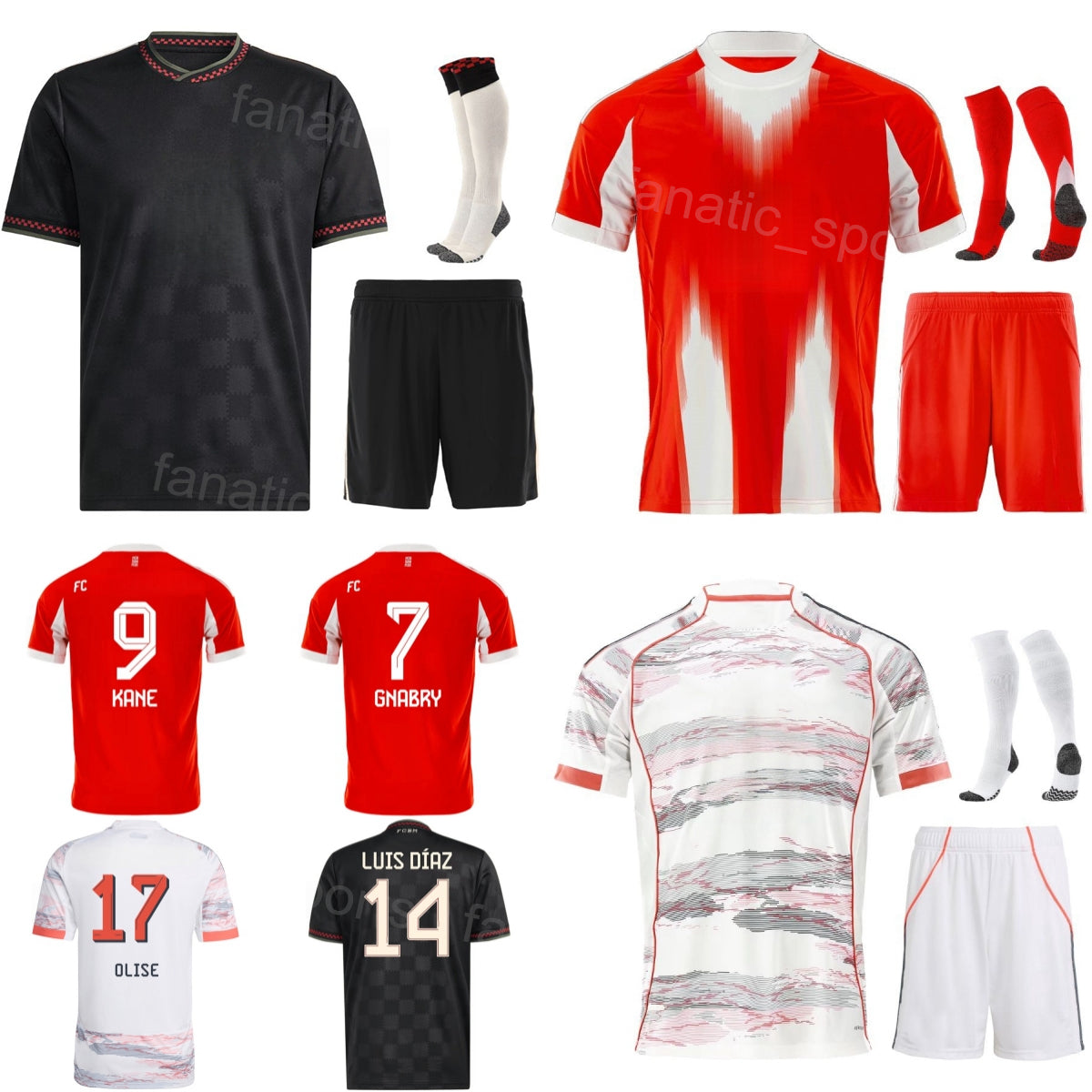 Club 25-26 Man Youth 17 OLISE Soccer Jerseys 9 KANE 14 LUIS DIAZ 7 GNABRY 27 LAIMER 45 PAVLOVIC 6 KIMMICH 1 NEUER 3 MIN-JAE 44 STANISIC 23 BOEY Foot