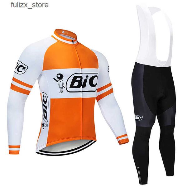 Jersey de ciclismo define a equipe de ciclismo Bic Set Set Winter Hot Wool Mtb Jersey Cycling Clothing Mens Long Mail Winter Cycling Conjunt