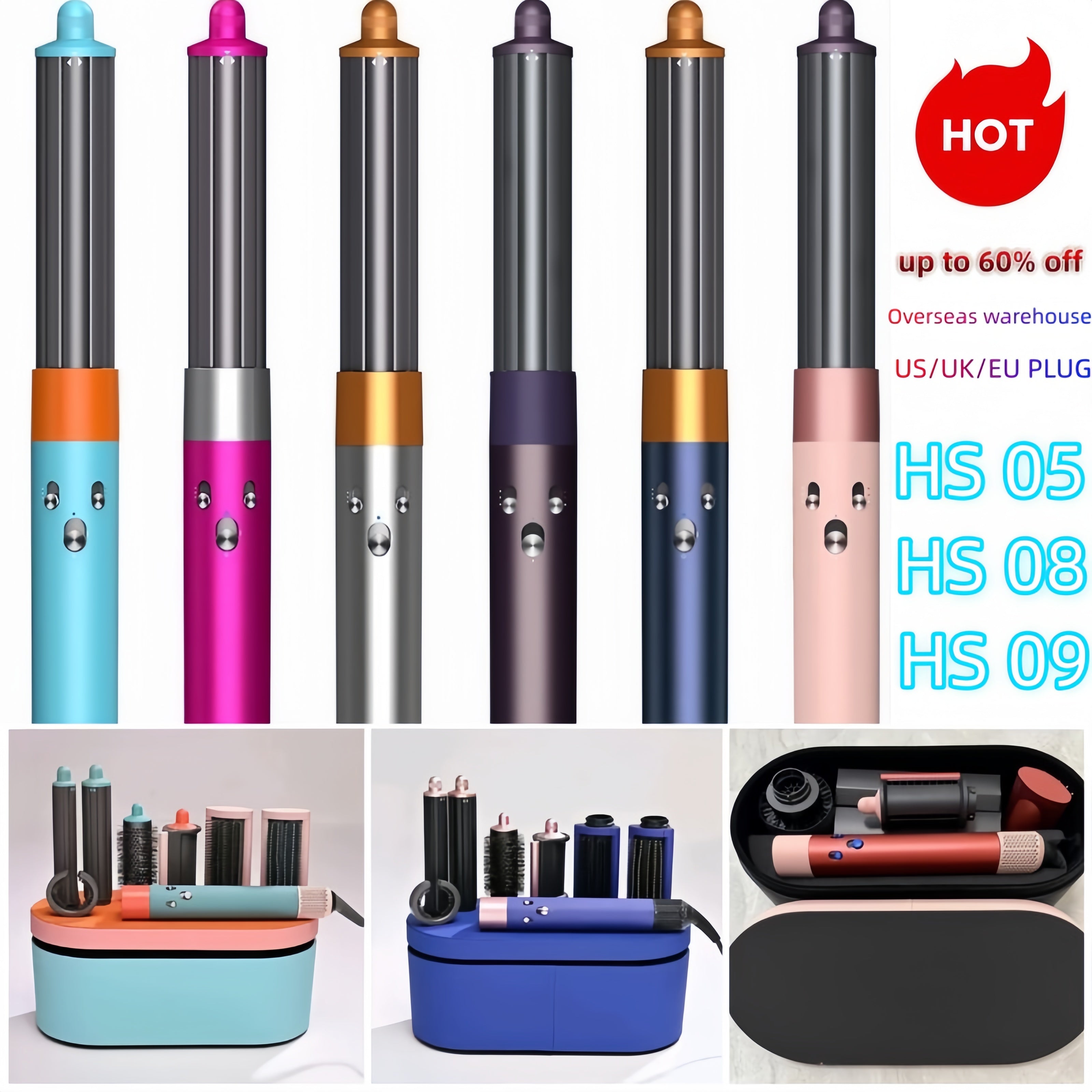 HS09-08 Curling iron Curler 7-in-1 Multi functional hair curler Professional Hair Salon salon styling design negative Multi-functional hair dryer lo