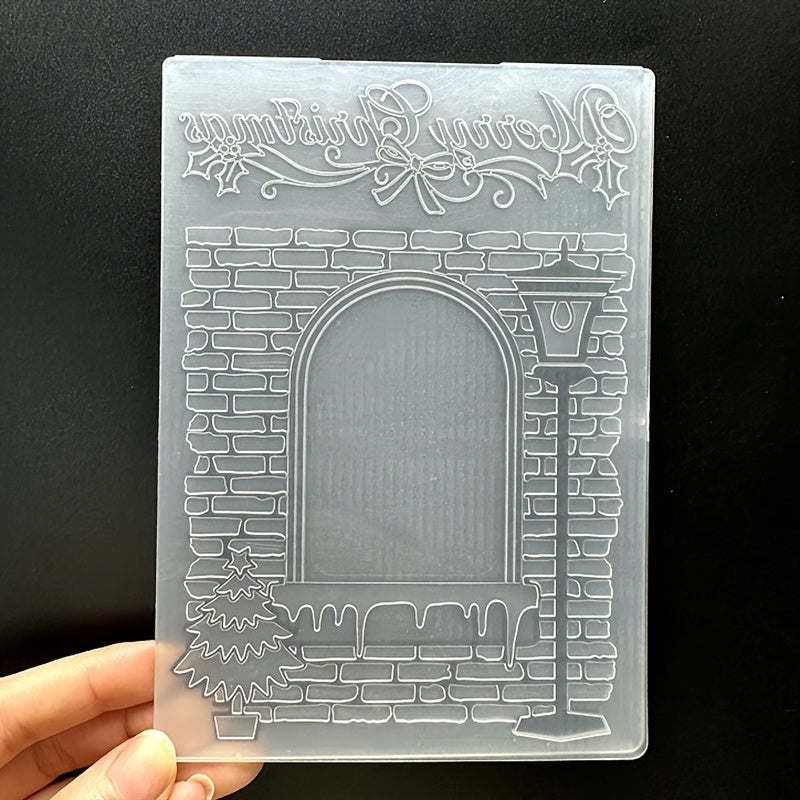 TEMU Christmas Pattern Embossing 3d Texture Die-cut Molds For Card Making, Scrapbooking, And Crafts - Plastic