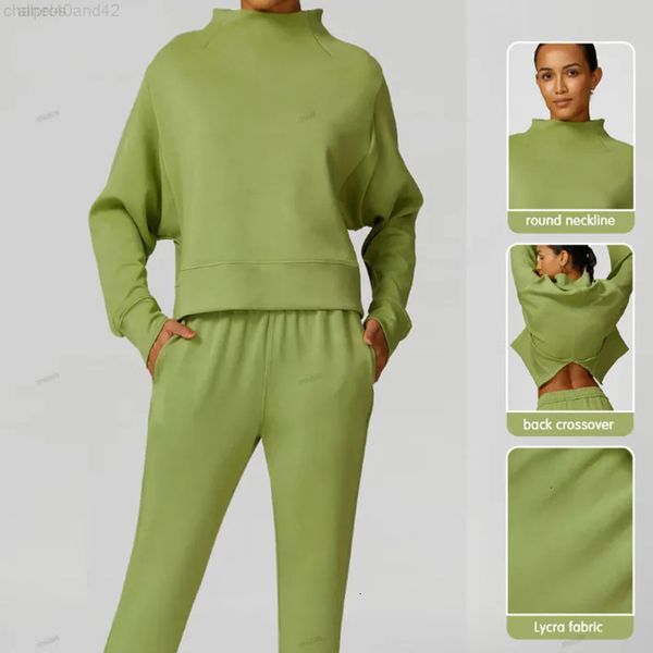 Women Yoga Set Sweater + Long Pant Sports Pullover Sweatpants Round Neck Tracksuit Casual Autumn and Winter Female Set New Arrivals