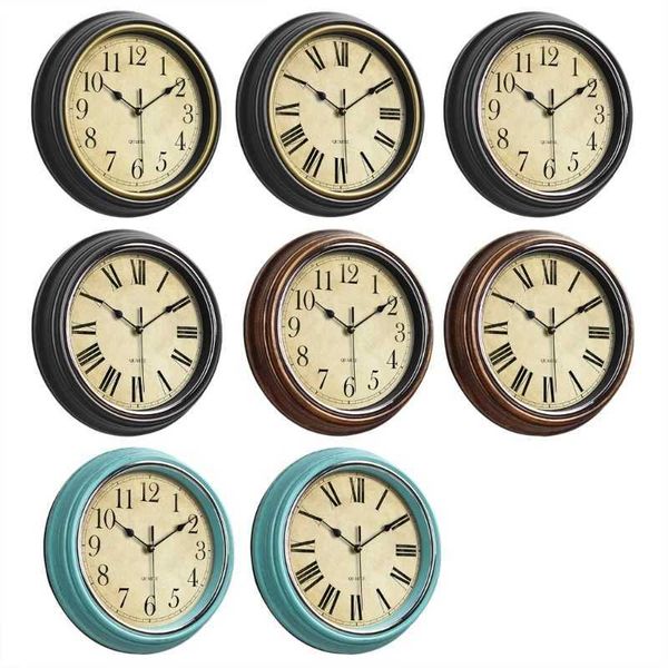 New Arrival Battery powered wall clock 12 inch retro wall clock retro quiet no ticking clock for home school office direct delivery B250212