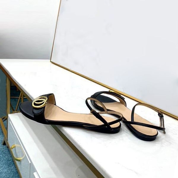 Summer women&#039;s beautiful sandals with thin straps designer leather fashion casual and comfortable office lazy flat shoes