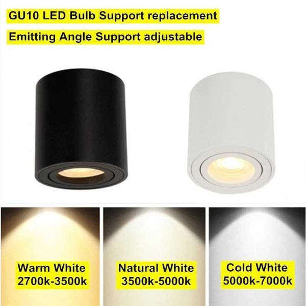 Surface mounted ceiling tube light with 9W 12W 15W GU10 bulb replaceable LED spotlight AC85-265V warm white CL240830