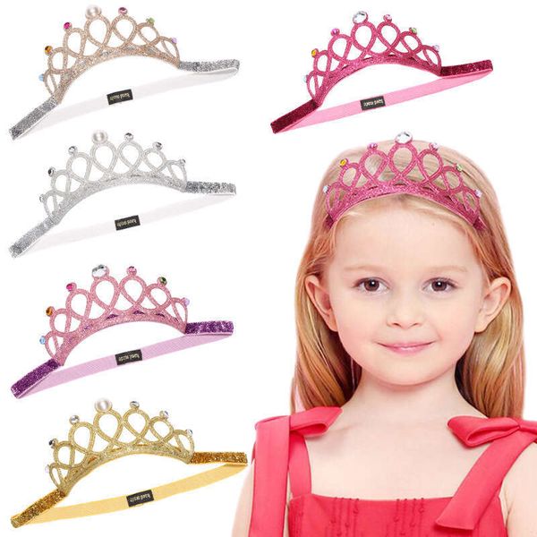 New Crown 40927 Sweet Princess Hair Accessories Fashion Baby Sparkling Pink Water Diamond Children&#039;s Headband