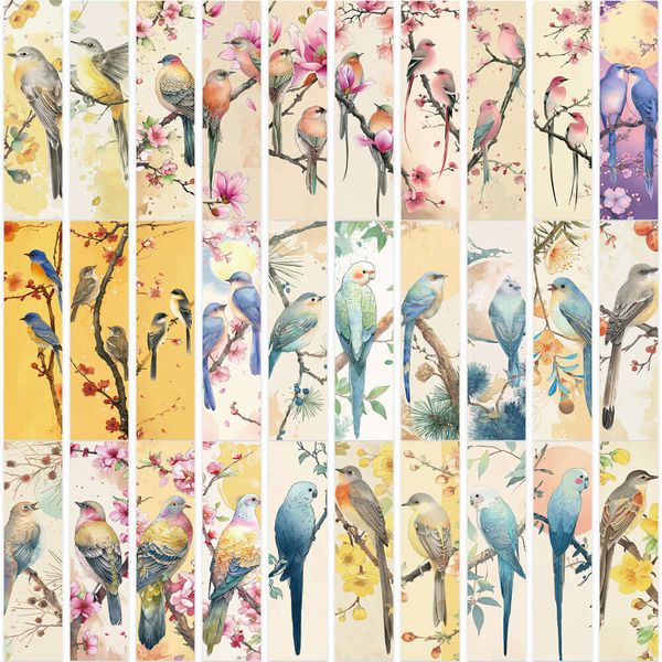 30pcs Bird Bookmark Personalised Cute Stickers Creative Manual Phone Case Notebook Decoration Waterproof DIY Kids Gift Toy