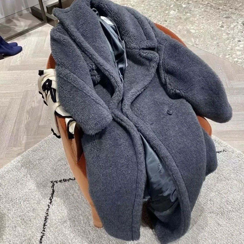 Womens Wool Fur Coat Winter Fashion Long Jackets Stylish Elegant Warm Coats Classic Autumn Jacket Women Woolen Outerwear 22FW