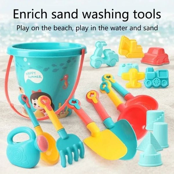 14-18 childrens toys summer beach games sand bucket shovel silicone sandbox cube accessory bag outdoor childrens water toys 250110