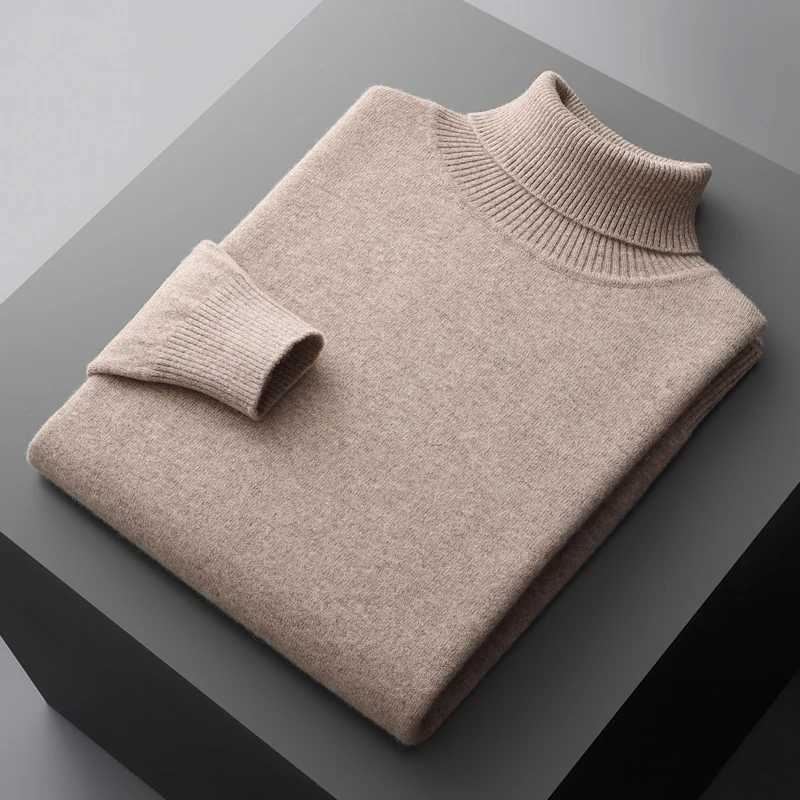 High Quality Autumn and winter new 100% Merino cashmere sweater mens knitted plow pad warm collar fashionable loose plus size jacket T241111