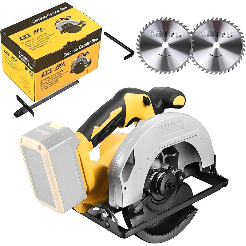 TEMU Cordless Circular Saw For 20v , 7-1-4 Inch Brushless Power Circular Saws, 0-50 Degree , Lightweight With 2 Blades For Woodworking, Stone &