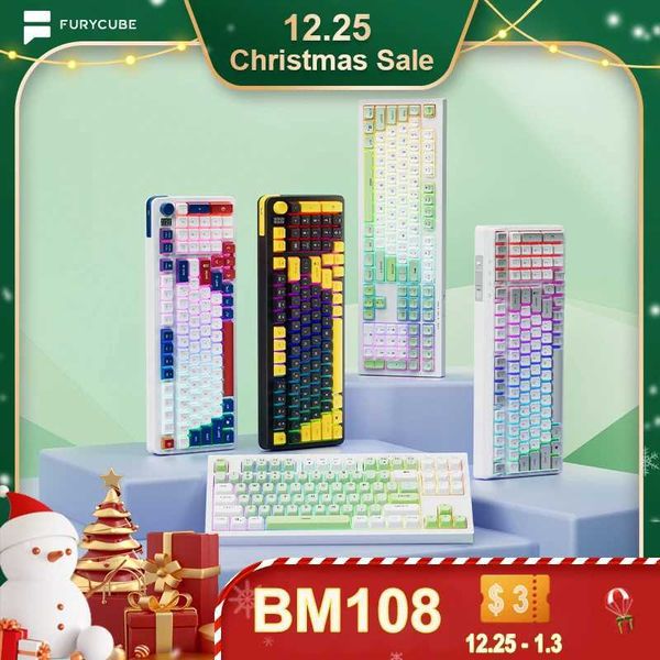 Keyboards FURYCUBE BM108 ultra quiet film keyboard with rainbow backlight and simulated mechanical feel perfect for home and office use CL25