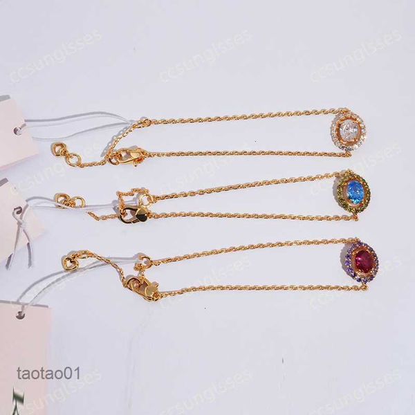 Elisa Fashion Geometric Oval Small Cat Ears Cool Black Crystal Tooth Collar Ks Braclet Designer Jewelry Ken s Charm Bracelets Gift Valentine