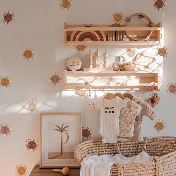 Boho Sun Wall Decals Home Decor Waterproof Stickers Peel Stick Nursery Baby Kids Bedroom Children Living Room 240727
