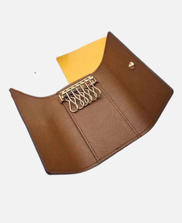 wholesale Key Wallet women 6 keys holder purse Luxury leather men card holders Imitation wallets Top Quality Hasp Interior Chain pochette lock Ring