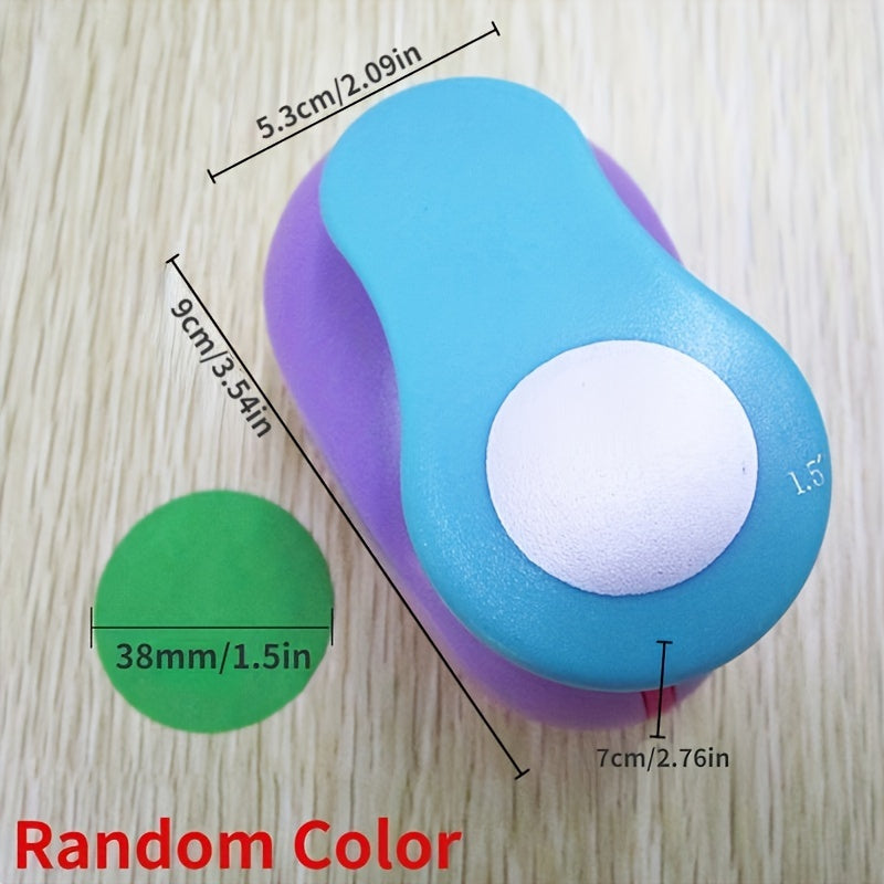 TEMU Random Color Round Punch Set - Diy Embossed Punch For Scrapbooking, Paper Cutting And Punching - Includes 8, 16, 25 And 50mm Sizes - No Power