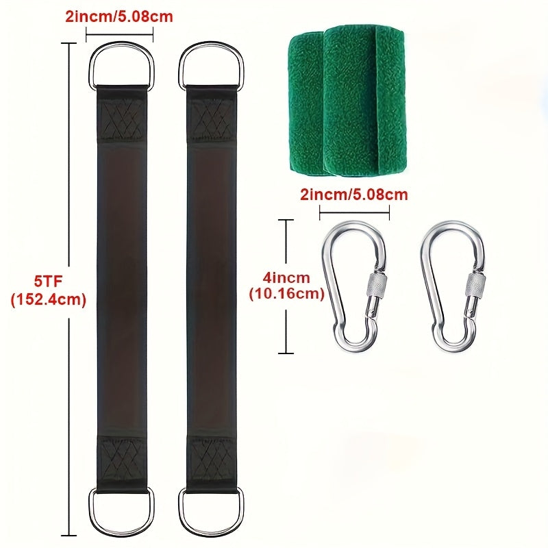 TEMU Extra Long Straps Holds (set Of 2), Hanging Kit With Tree Protector Perfect For Swings & Hammocks, Installation, Backyard Playground, ,