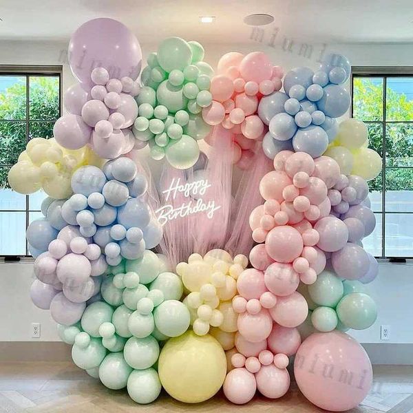 Macaron Rainbow Balloon Garland Arch Kit Girls Pastel Wedding Happy Birthday Party Pink Balloons Baby Shower Decoration Kid GiftXJ250107