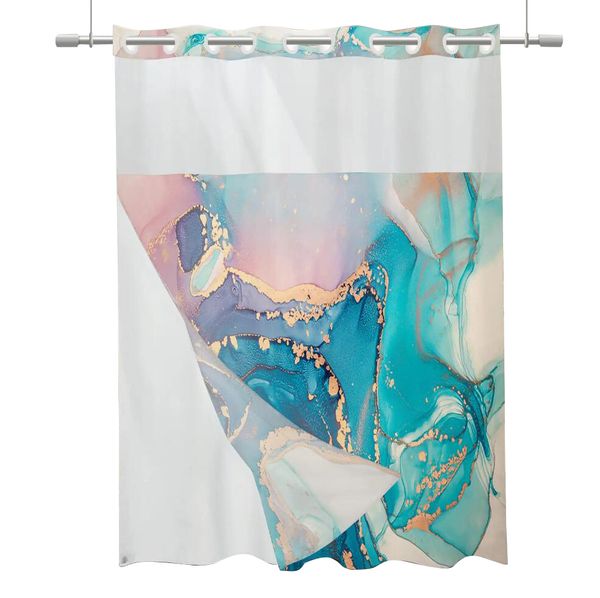 Durable circular washable waterproof polyester shower curtain
