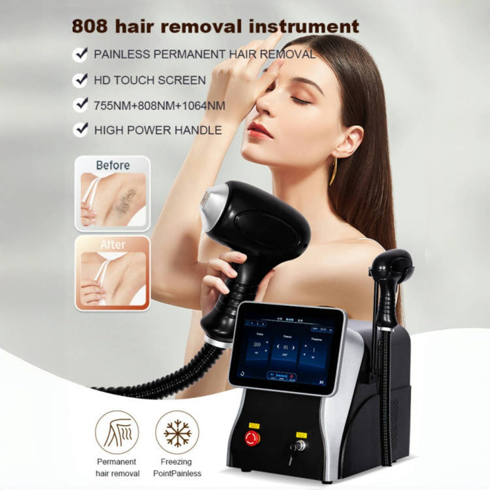 3500W Titanium Diode Laser Epilator Permanent Hair Removal Professional Laser 3 Wavelength 755nm 808nm 1064nm Painless Hair Removal