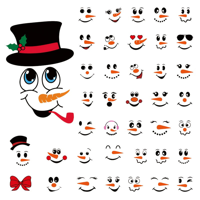 TEMU 42pcs Stickers - Self-adhesive Pvc Christmas Decorations With Glossy Finish, 5mil Thick Cartoon Design For Glass, Water Bottles, Cups, Windows &