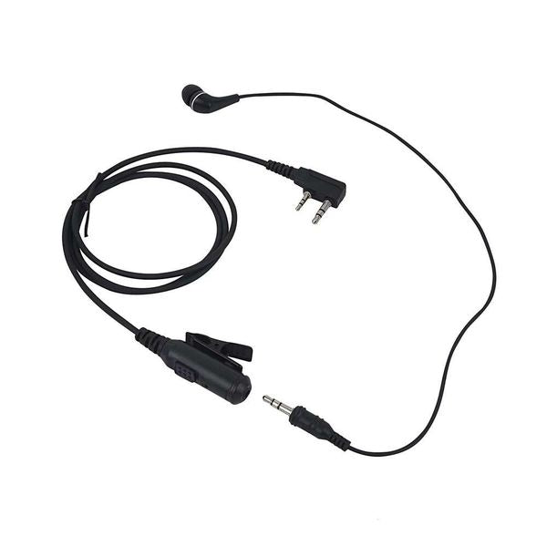 Earpiece Ptt uv-5r Mic Two Way Radio Headset 2 Pin K1 to 3.5 Aux Headphone Earbud with Quick Disconnec