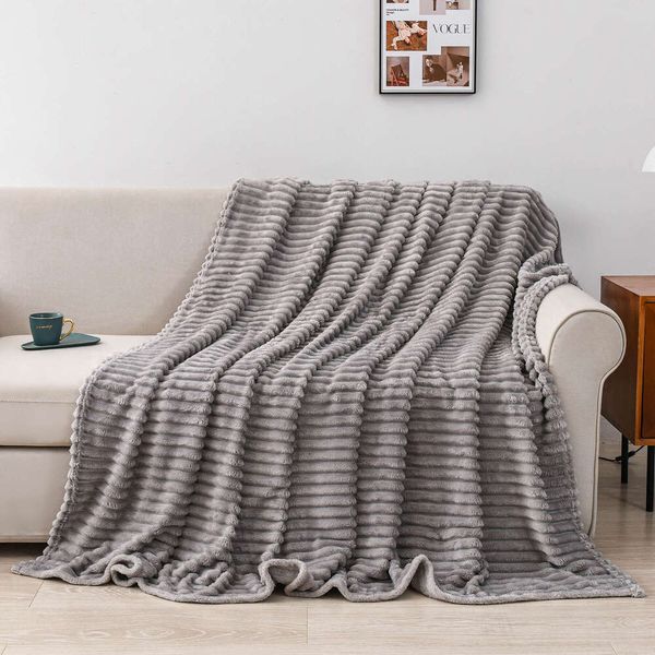 1pc Solid Color Flannel Soft Warm Throw Blankets for Couch Sofa Office Bed Camping Travel Multi-purpose Gift Blanket