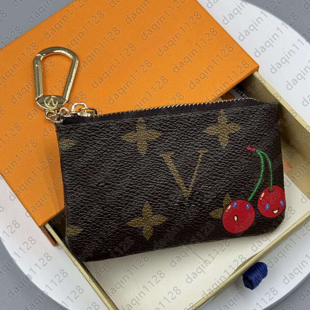 Luxury Womens Mens Card Holder Designer Denim Key Chain Key Ring Zipper Cardholders Pouch Pocket Money Bags Plaid Bank Card Mini Cards Coin Purse Wa