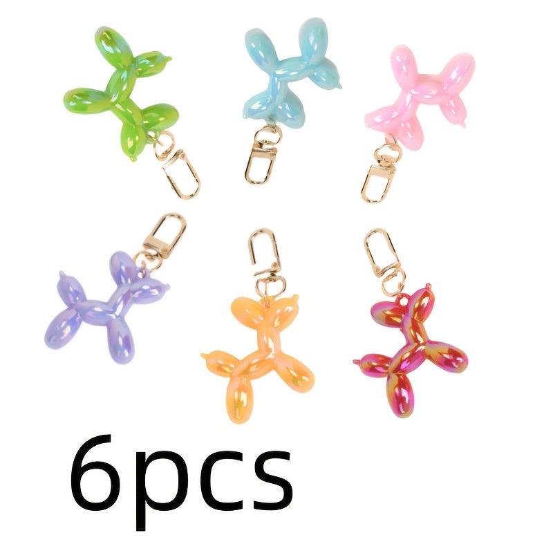 TEMU 6pcs Keychain Set, Women's Cartoon Animal Pendant Keychain Wallet, Backpack And Headphone Case, Accessories, Cute Party Gifts And Anniversary