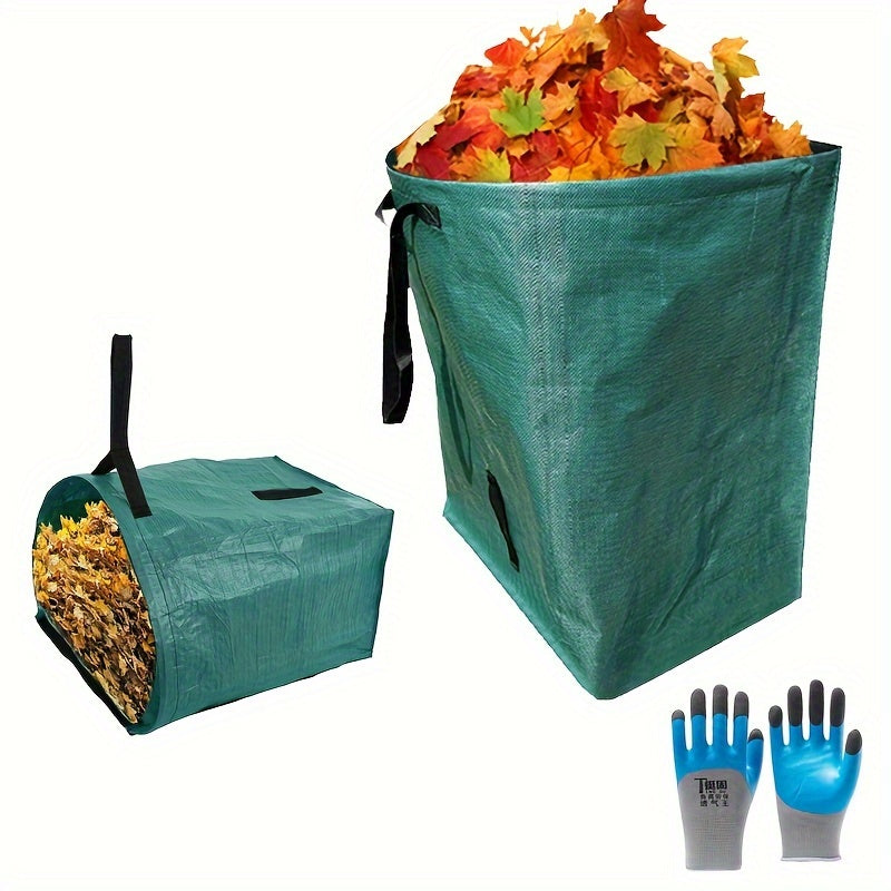 TEMU Large Capacity 200l Dustpan Garbage Bag (()-with A Gloves, Bag, Durable Waterproof Material, Suitable For Leaves, Grass Clippings Garden Waste,