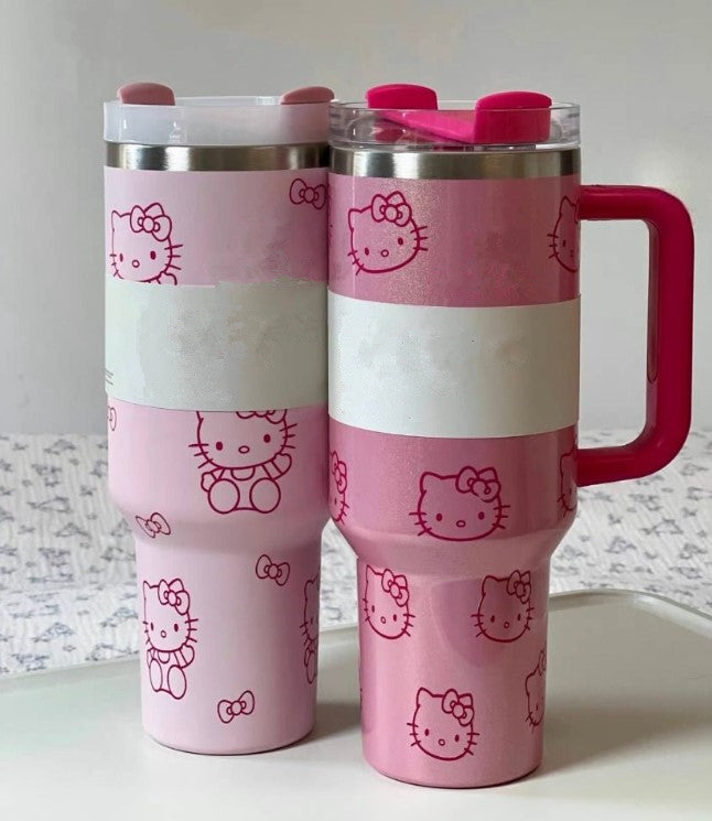 US Warehouse 40oz Designer Tumbler With Handle Insulated Mugs Lids Straw 304 Stainless Steel Coffee Termos Cup ready to ship Vacuum Insulated Water