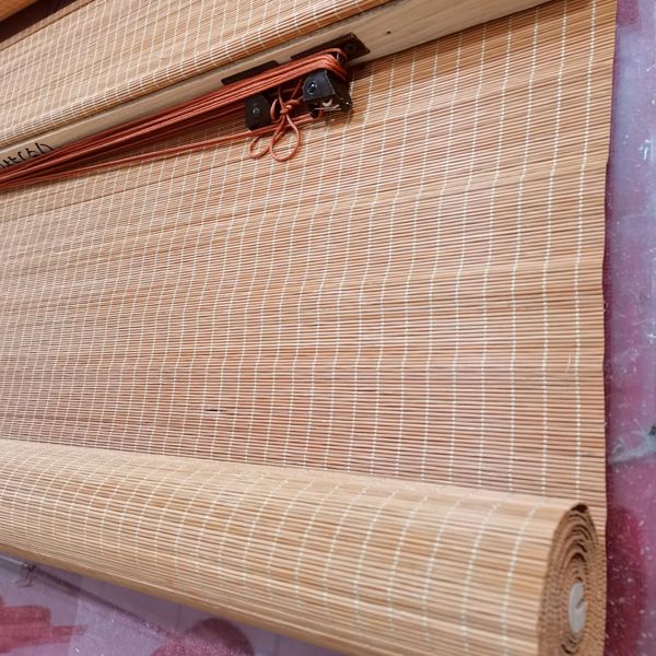 C255 Natural Green Bamboo Curtain for Coffee Shops - Insulated Sunshade with Zen Design