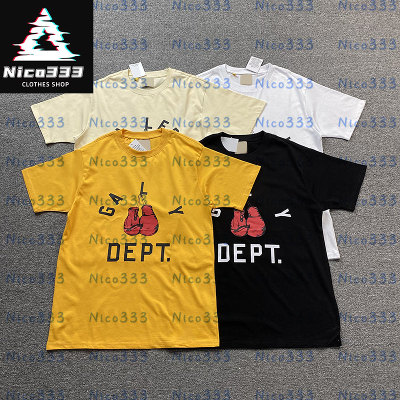 GA Dept Boxing gloves letters printed pattern cotton round neck loose versatile men and women casual breathable short-sleeved T-shirt